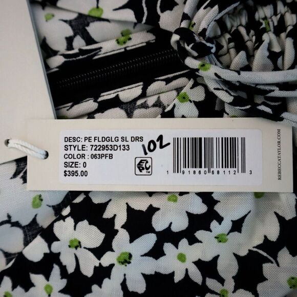 Rebecca Taylor 722953D133 Women's Sz 0 Paige Floral Print Long Sleeve Dress - Picture 16 of 16